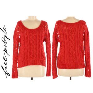 Free People Red Pullover Sweater
